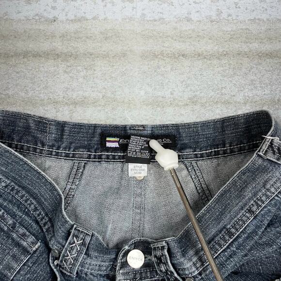 Vintage Y2K Enyce Skater Jeans 32x32 Baggy Wide Leg Dark Wash Denim Embroidered - Picture 5 of 9